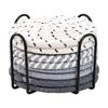 8 Pieces Braided Coaster Washable Set with Metal Storage Rack Reusable Thread Warming Mat