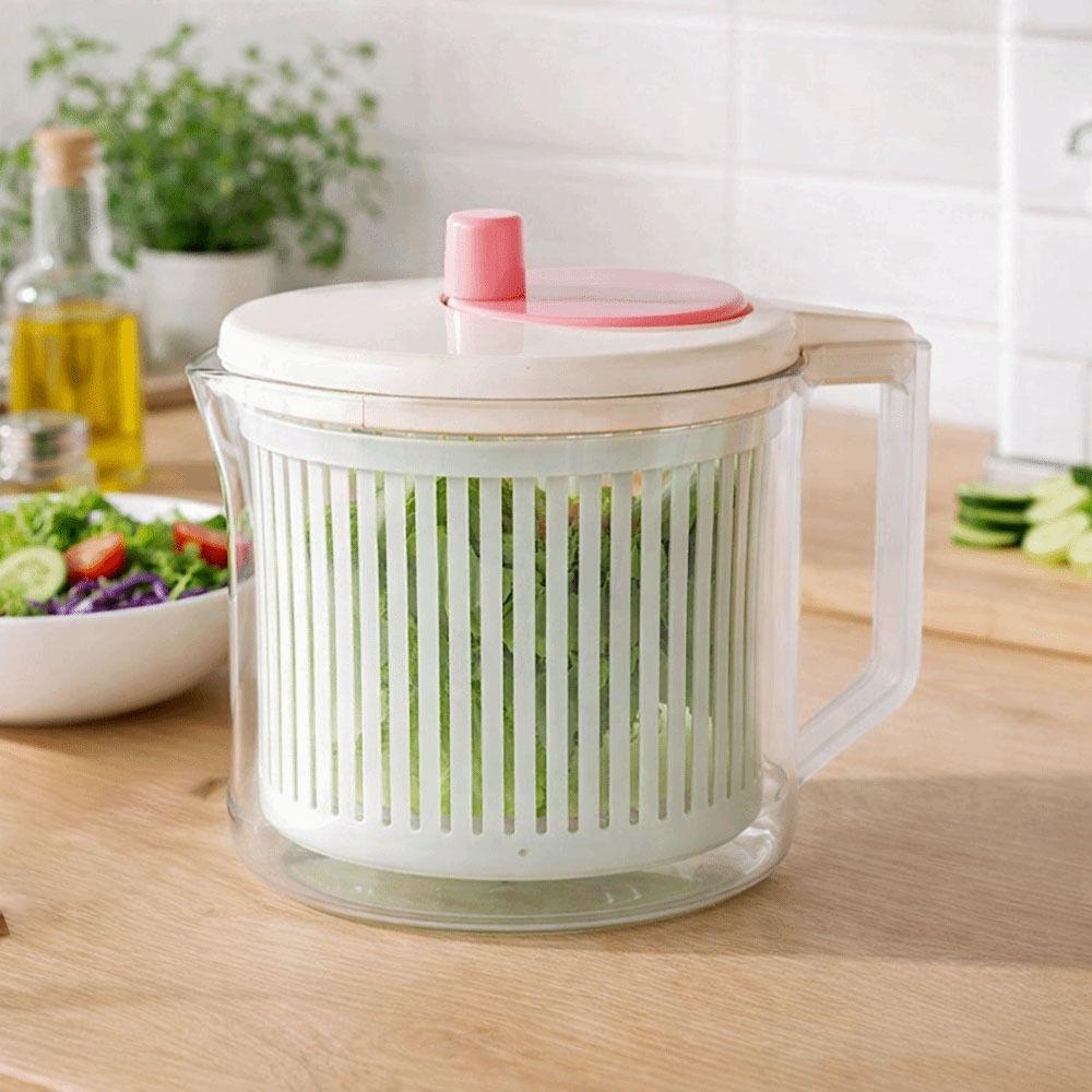 Drain and Spin Dryer Vegetable Dehydrator Plastic Fruit  Manual Spin Basket  Household Use