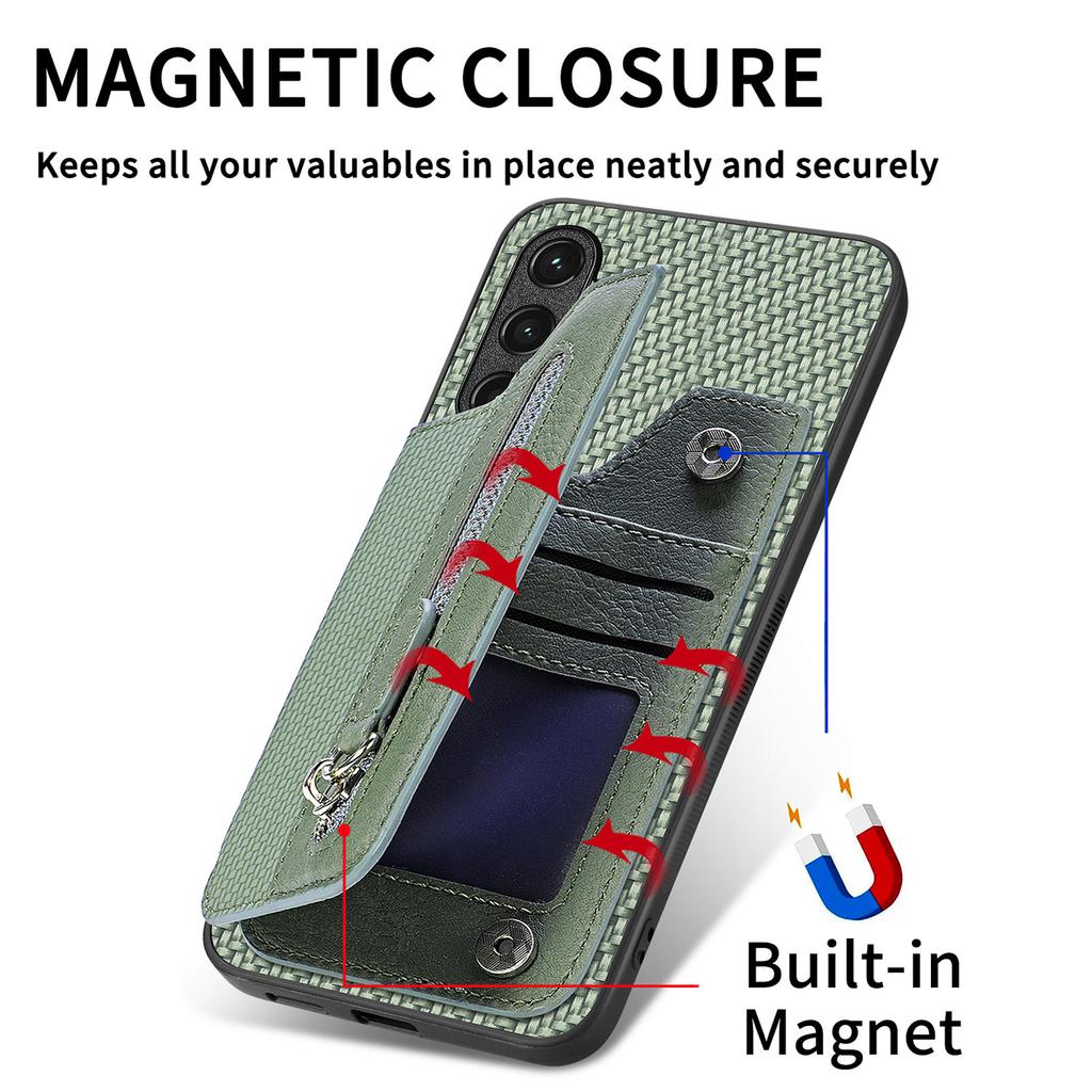 C1-04 For Samsung Galaxy A14 4G/5G Zipper Pocket Case PU Leather+PC+TPU Phone Cover with Card Holder