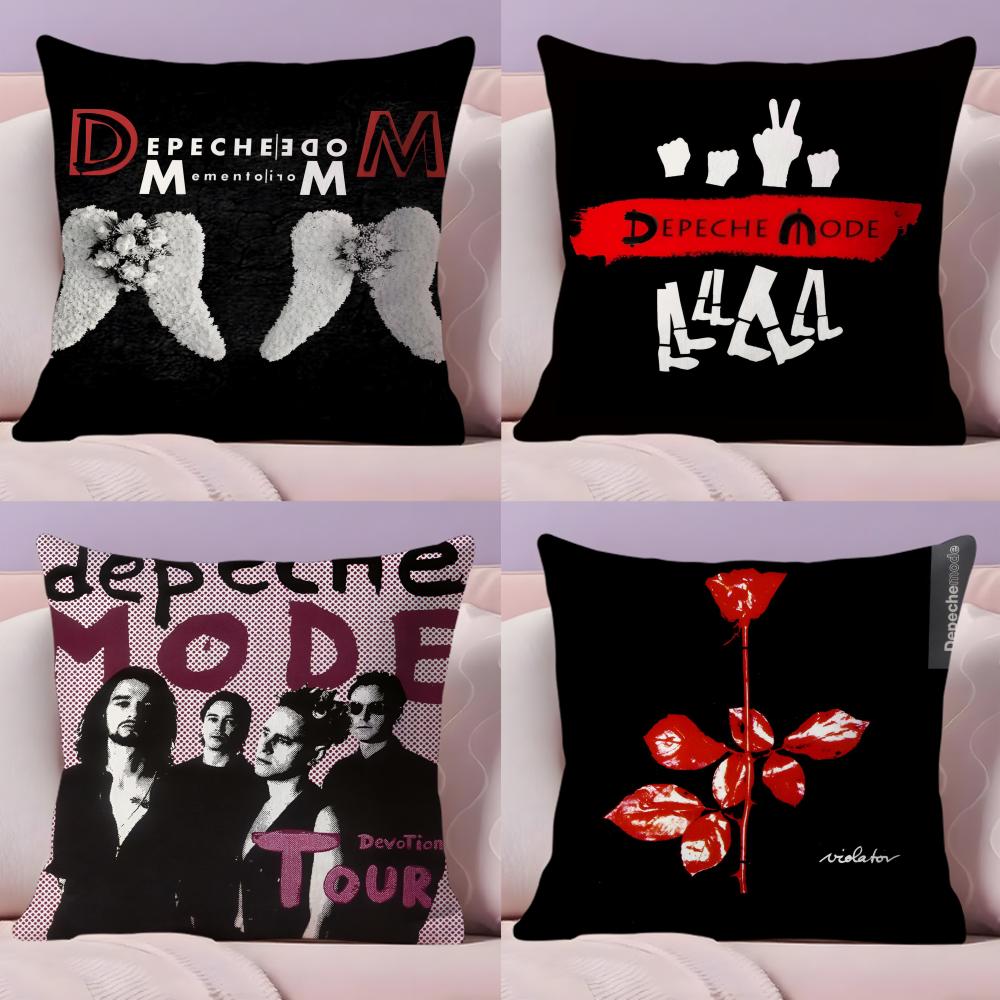 Rock Band D-Depeche Mode Cushion Cover Plush Fabric Soft Double-Sided Printed Sofa Pillow Case Colorfast Home Decor Gift