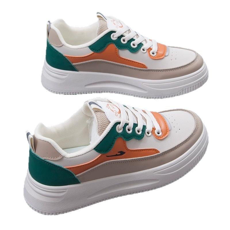 White Shoes Women's Shoes Versatile  Spring and Summer New  Items Board Shoes Breathable Thick Soled Casual Shoes