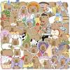 50 Capybara Cartoon Stickers for DIY Journaling, iPad, Phone, Laptop, and Water Bottle Decoration - Waterproof & Fun!