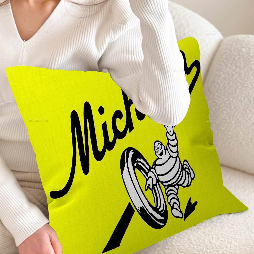 M-Michelins Logo Pillow Cover for Bedroom Room and Living Room Sofa Decorative Cushion Cover