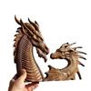 Courtyard Garden Unique Dragon Decor Resin Simulation Dragon Statue Wall Hanging Home Decoration Craft Double Dragon