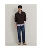Binpolmen Textured Quarter-Zip Long-Sleeve T-Shirt Brown