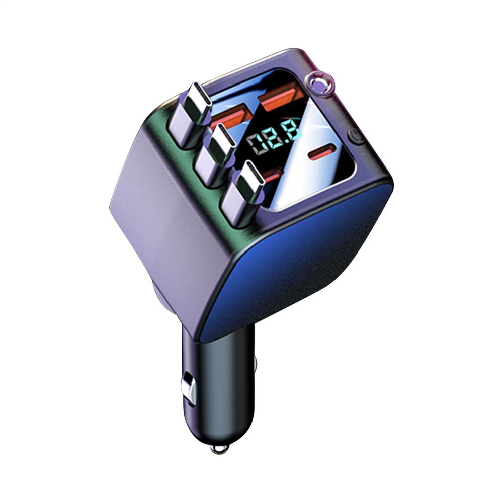 

USB automobile charger Retractable Car Charger 2 USB Ports Fast Charging Auto Accessories with Starlight Ambiance Car Charger