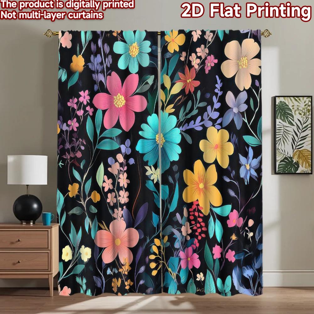 2D Flat Photography Backdrop Popular Tapestry Bright Floral Bouquet 100% Polyester Birthday Party Use for Suitable for