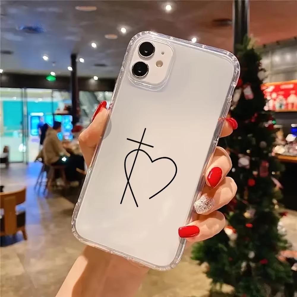 Simple Love Heart Pattern Clear Phone Case For iPhone 17 Air 11 12 13 14 15 16 Pro Max 15 14 Plus XS X XR Silicone Soft Cover