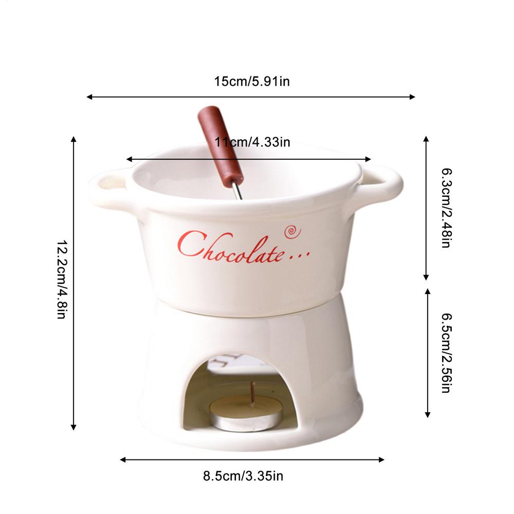 

Chocolate Fondue Mug Melting Cups Hot Pot Ceramic Melted Cups Butter Warmer Heating Tea Light Melt Pot For Candy Chocolate белый
