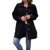 Women Solid Color Loose Single Breasted Cardigan Jacket Long Sleeve Turn Down Collar Spring Fall Coat For Dating