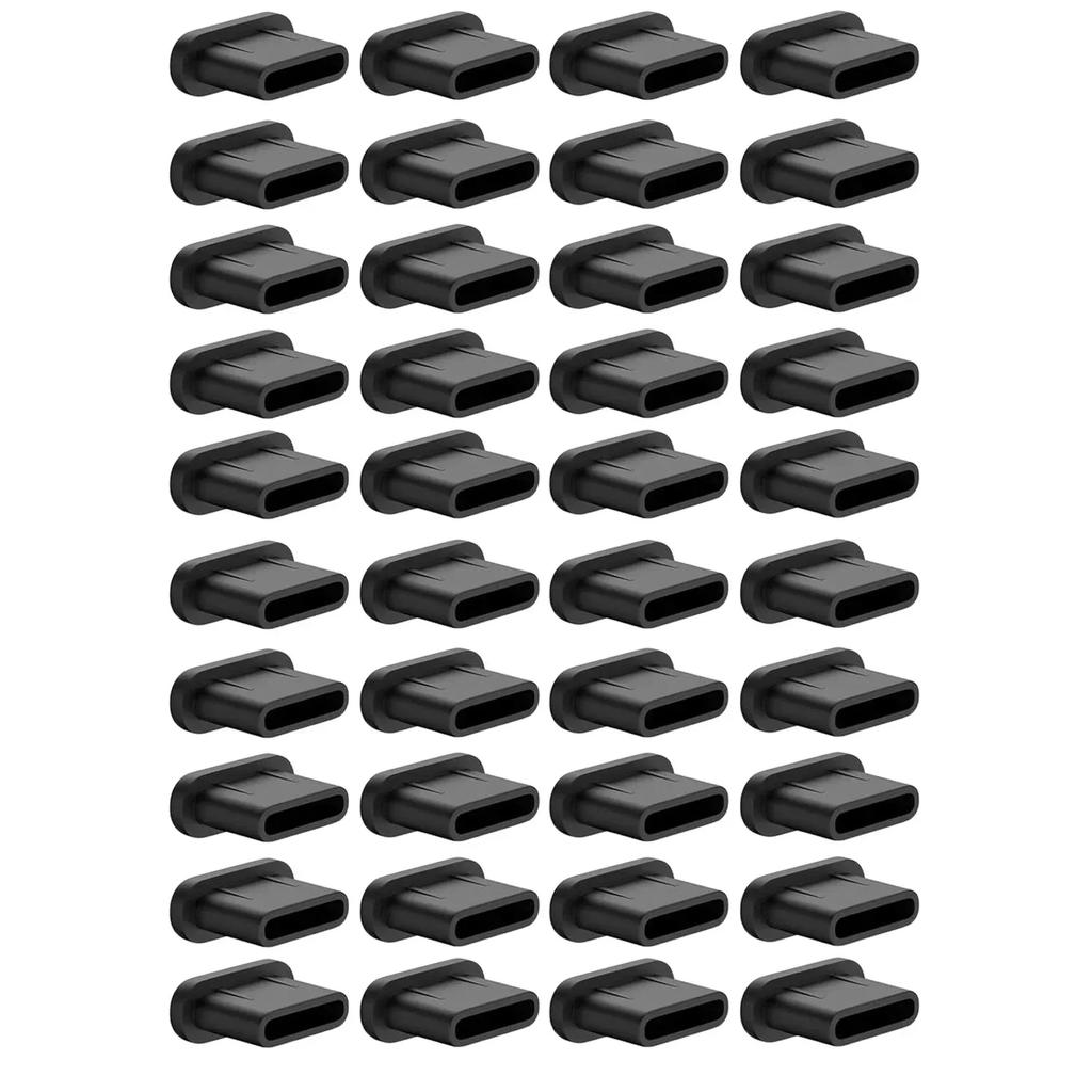 60/40/20/1 Stück USB C Staubschutzstecker Klar/Schwarz Handy Typ C Staubschutzstecker Silikon Ladeanschluss Schutzkappen für iPhone 15