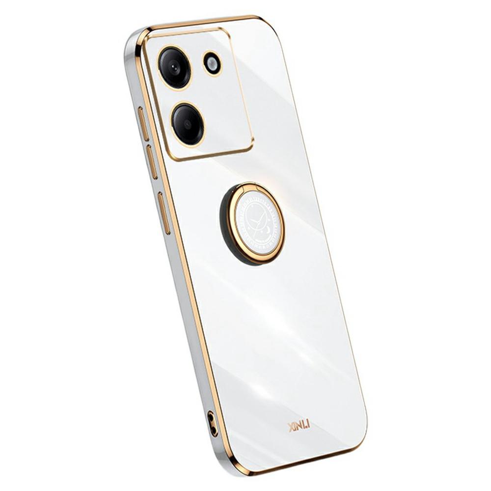 XINLI For Xiaomi Poco M7 Pro 5G Case Ring Kickstand Electroplating TPU Phone Cover