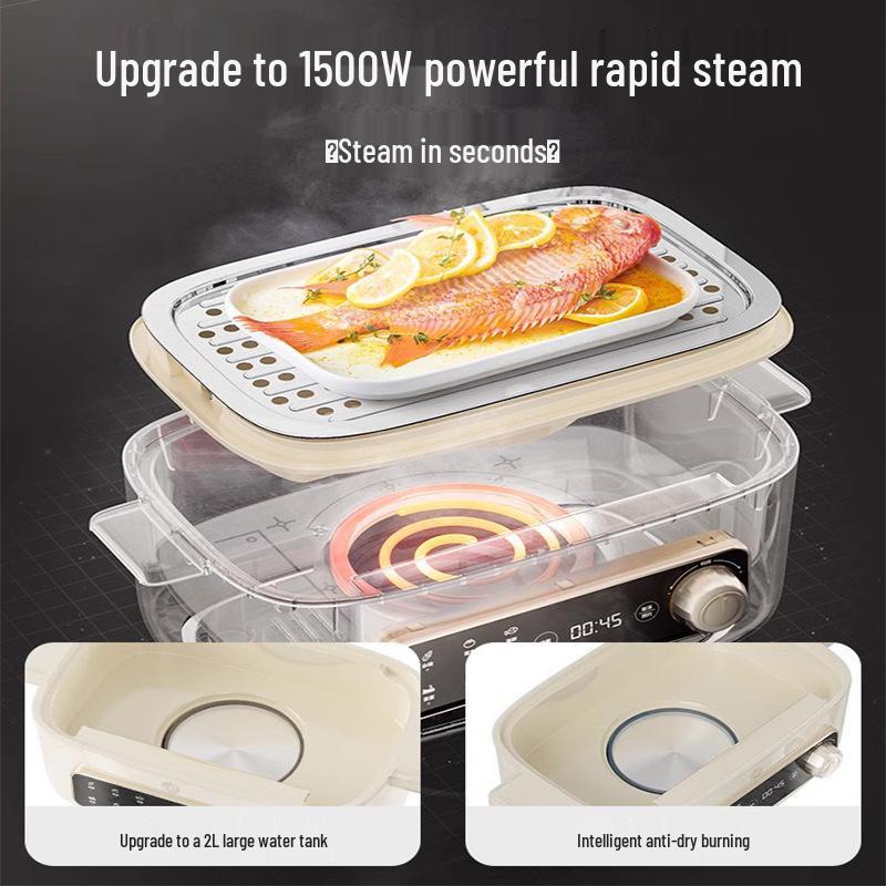 Jiesai 3-Layer Smart Electric Steamer: Multi-Functional Automatic Breakfast Machine with Large Capacity.