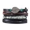 Unisex Handmade Woven Leather Bracelet - European and American Style Jewelry