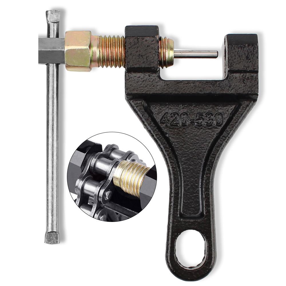 Link Splitter Pin Remover Carbon Steel Spanner 420-530 Chain Breaker Cutter Professional Kit Repair Tools Universal For Motorcycle Bike ATV