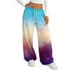 Women's Casual And Fashionable Printed Elastic Waist Loose Wide Leg Pants