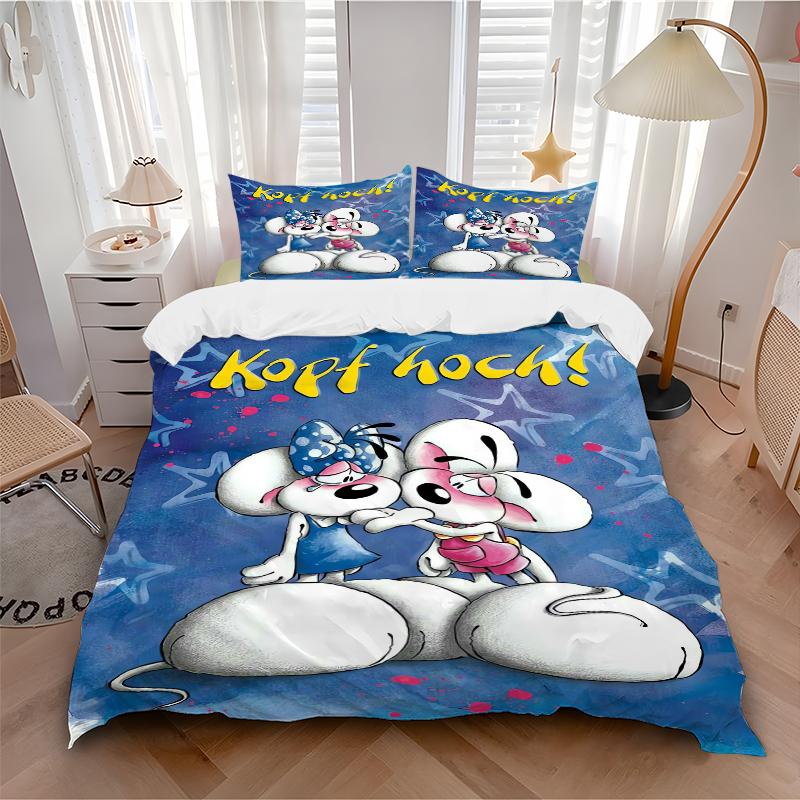 3 Stück Mäuse Aufmunterungs Poster Bettwäsche Set Bettbezug Kissenbezug Zuhause Weihnachten Xmas Halloween Geschenk 1 Bettbezug 2 Kissenbezüge M92440