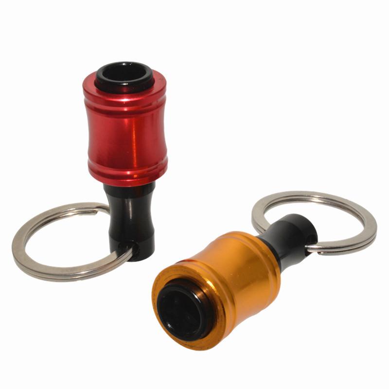 6-Piece Colorful Keychain Set: Extension Rods and Mountaineering Buckle with 1/4" Hex Drill Bit Storage Extension Rod