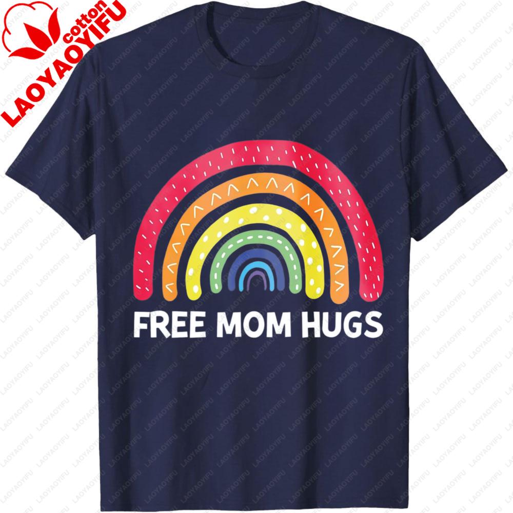 Mom Hugs Shirt Proud Mom Tshirt Rainbow Gay Pride Unisex Women Tee Lgbtq Gift Rainbow Pride Tops Equality Clothes Loode Clothes