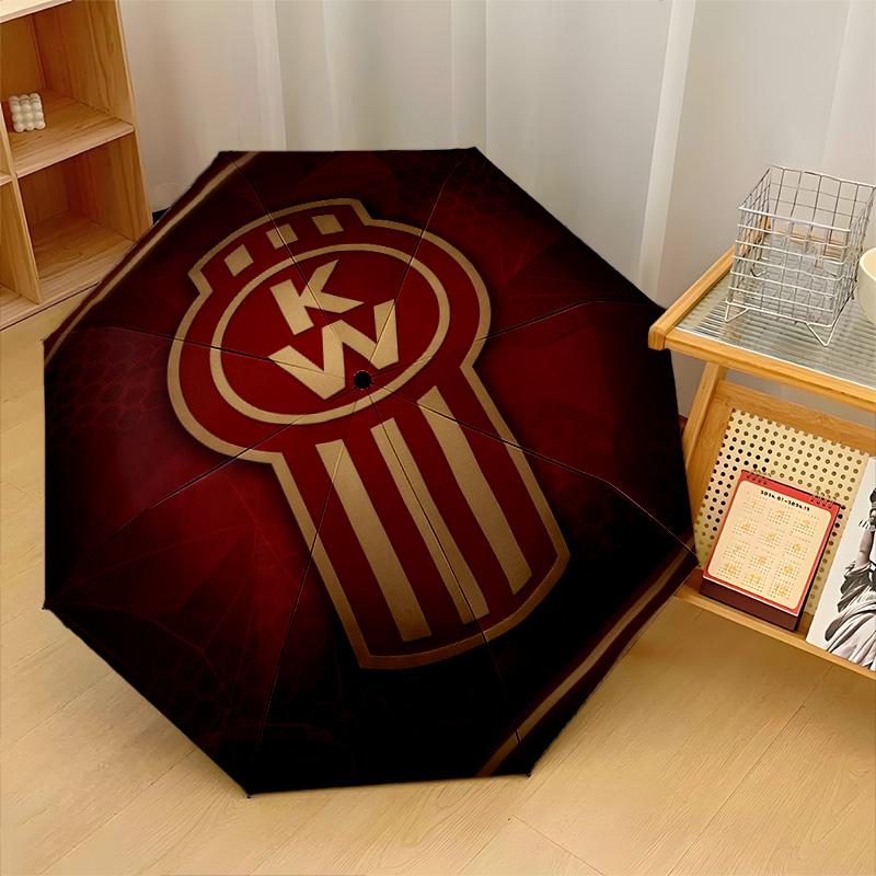 Kenworth Print 8?Ribs Automatic Umbrella Wind Resistant Lightweight Folding Umbrella For Outdoor Travel