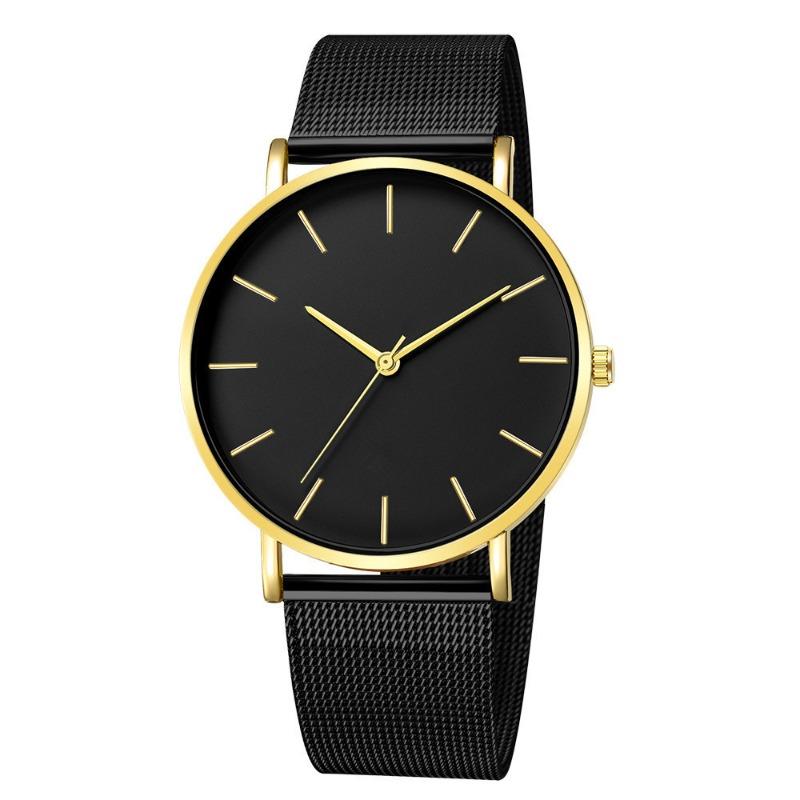 Simple trend fashion thin mesh belt watch men's personality simple scale quartz men's watch