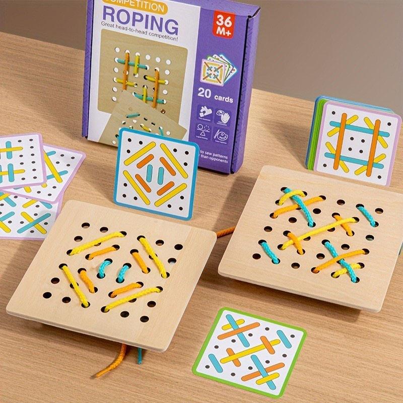 Dřevěná puzzle hračka pro děti, která podporuje mozek - zlepšuje soustředění, koordinaci rukou a očí a flexibilní myšlení