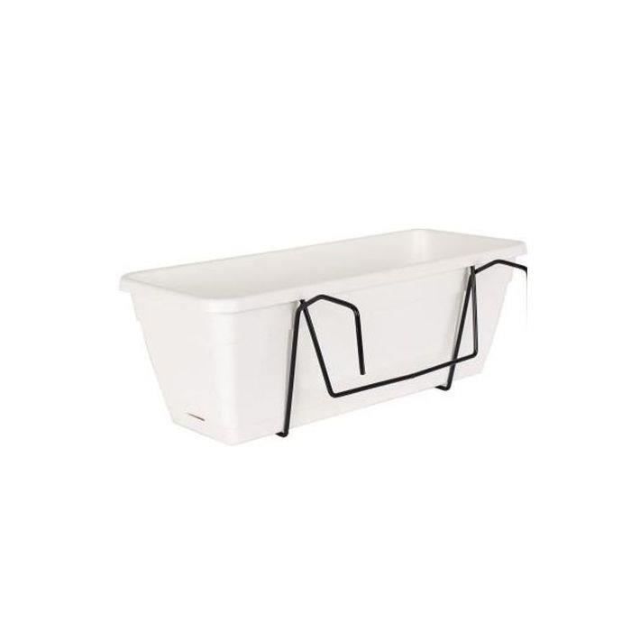 ARTEVASI Kit Jardinière VENEZIA avec réserve d'eau - Blanc - 10L - 49 x 19,5 x 16,6 cm