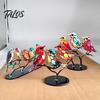 Decorative Accents for Coffee Table Acrylic Birds On Branch Desktop Ornament, Colorful Stained Glass Style Bird Lifelike Hummingbird Sculptures