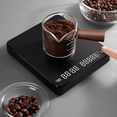 Elektronische Kaffeewaage Wasserdichtes Pad LED-Anzeige Hohe Qualität USB-Timer Professionelles Heimkaffeezubehör Geschenk 3kg/0.1g