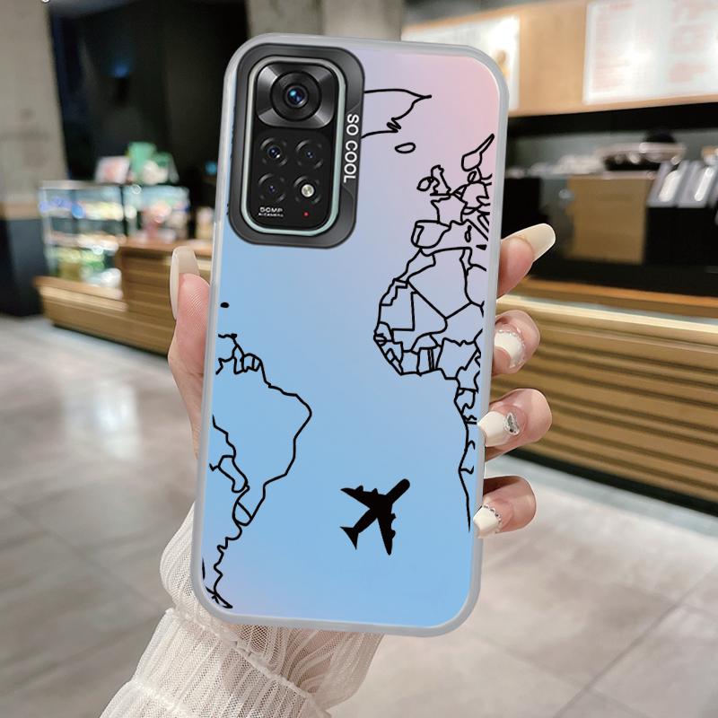 For Redmi Note 11 11S 14 13 Note14 Note13 Pro 5G 4G Case Shockproof TPU Soft Bumper Hard Back Cover Love Heart Aircraft Fundas