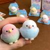 Original Cute Flocking Bird Toy Statue Desktop Ornaments Cute Decompression Animal Bird Model Resin Decorations Birthday Gift