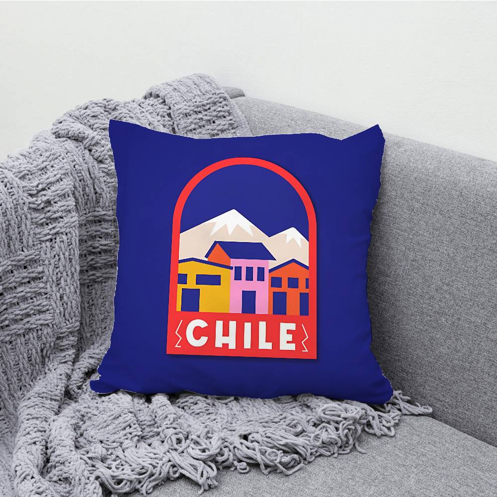 C-Chile University Logo Pillow Case For Sofa Decor Car Office Room Printing Cushion Cover Decorations and Protector
