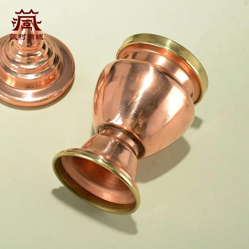 Red Copper Handicraft  Tibetan Rice Bottle  Tantric Spices Storage Polishing Bottle,Desktop Altars Buddhist Religious Item,1Pcs