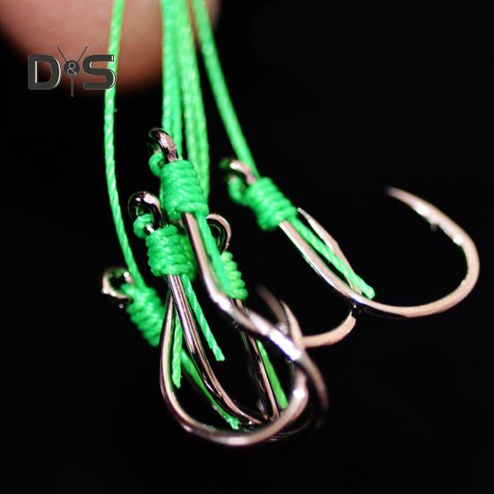 4Pcs/Set Trap Fishing Hook with Spring Carp Feeder Tangle-Free Heavy Duty Green Line Metal Barbed Fish Hook Rig Carp Fishing Accessories