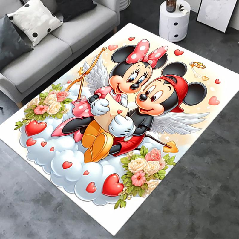 1pc Office Carpet, Desk Mat, Gift for Home Decor, Valentine's Day Present, Mickey Mouse and Minnie Mouse Love Theme