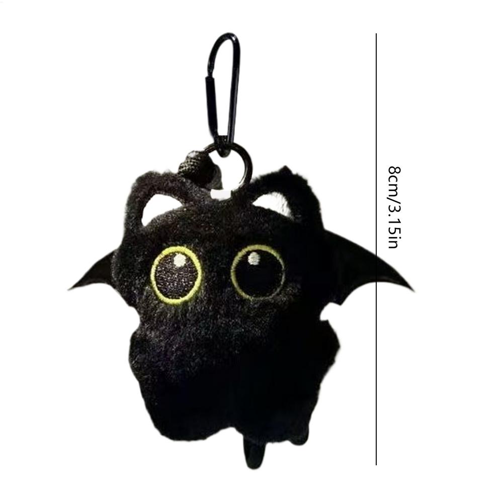 1pcs Cute Black Cat Plush Toy Keychain Cartoon Kitten Soft Plush Doll Pendant Car Key Backpack Bag Decor Doll Pendant Keychain