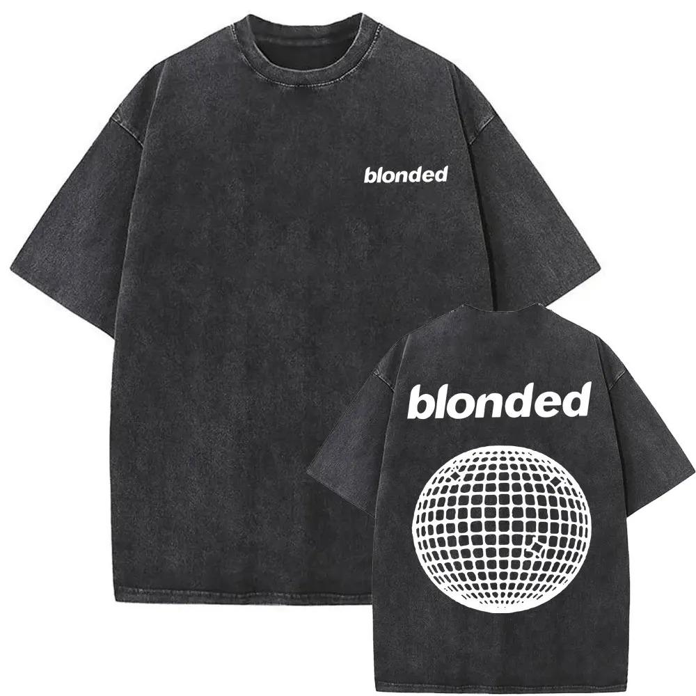 Hot Sale Rapper Frank Blond Poster Print Tshirt Men Women Vintage Washed Cotton Summer Tee Harajuku Fashion Oversize Casual Top