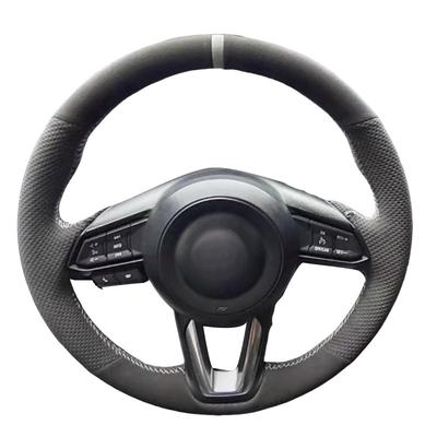 Car Steering Wheel Cover For Mazda3 2017 2018 Mazda6 CX-5 2017 2018 Ized Suede Leather DIY Steering Wheel