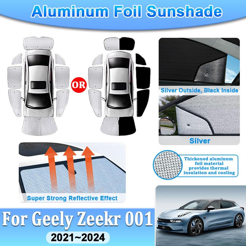 For Geely Zeekr 001 Accessories 2021 2022 2023 2024 Car Window Cover Full Aluminum Foil SunShades Sun Anti UV Protector Shield