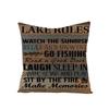 Industrial Style Retro Letter Linen Pillowcase Home Sofa Pillowcase