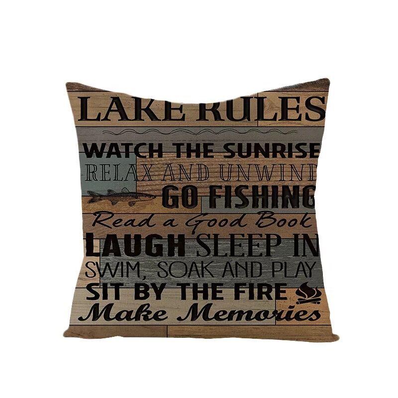 Industrial Style Retro Letter Linen Pillowcase Home Sofa Pillowcase