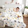 Geometric Triangle Pattern Summer Quilt-Lightweight Breathable Cotton Bedspread for Summer Yellow & Gray Design