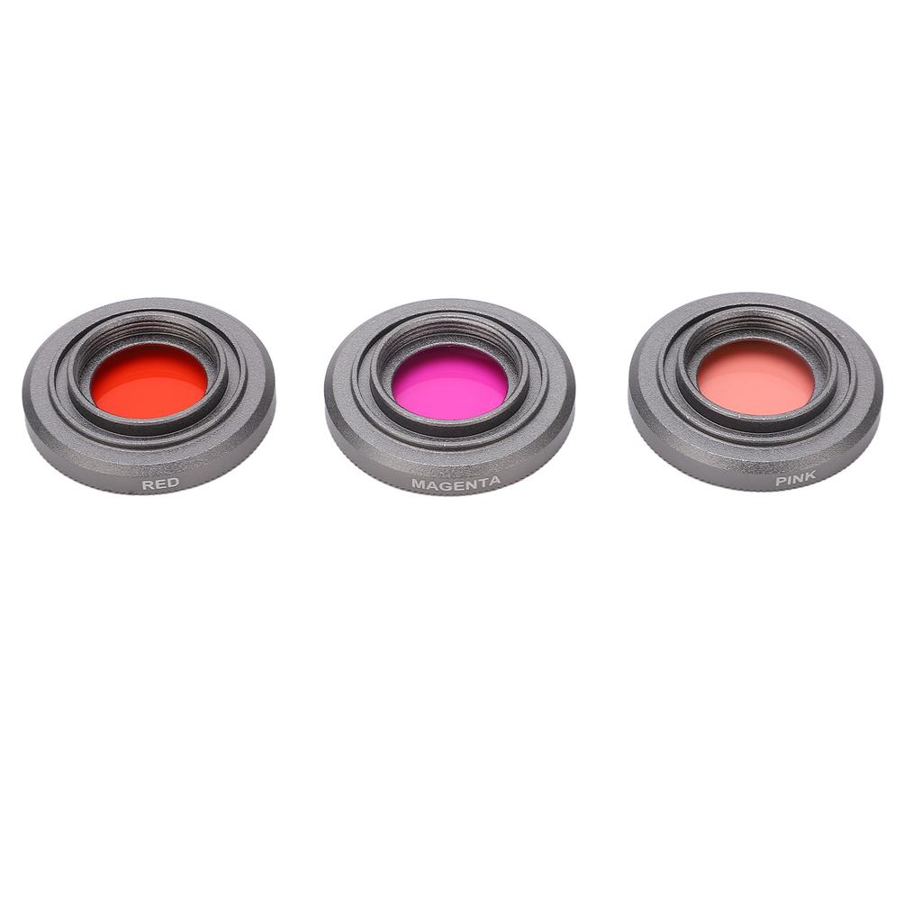 3 Stück Kameraobjektiv Tauchfilter Hochauflösendes Optisches Glas Rosa Rot Lila Kamera Tauchfilter