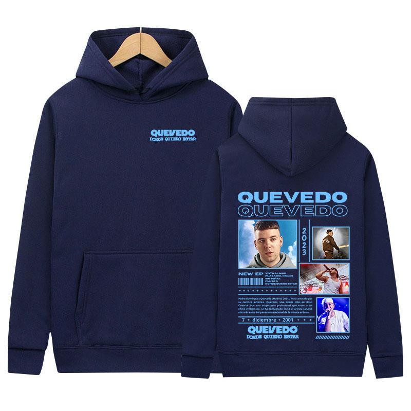 Rapper QUEVEDO Neues Album Hoodie Herren Damen Vintage Langarm Mode Sweatshirt Hip Hop Hohe Qualität Oversized Kapuzenpullover Streetwear