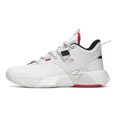 Speedy 2 Tessuto Pelle Sintetica Assorbimento degli Urti Antiscivolo Resistente all'Usura Scarpe da Basket Basse Sneaker da Uomo Bianco Rosso Nero 112141606-6