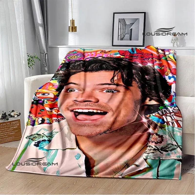 Sänger H-Harry-Styles bedruckte Decke Picknickdecken Flansch warme Decke Weiche und bequeme Decke Bettwäsche Geburtstagsgeschenk