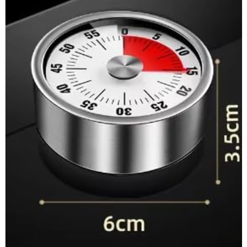 Roost [Battery-Free: Simple Japanese Manual Included] Kitchen Timer with Magnetic Feature, Analog, Stylish, 60-Minute Timer