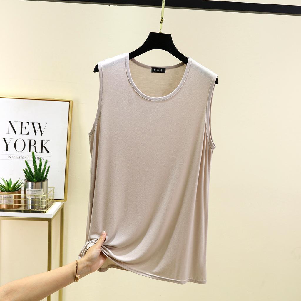 Modal loose vest men's summer new solid color casual and comfortable round neck seamless bottoming top