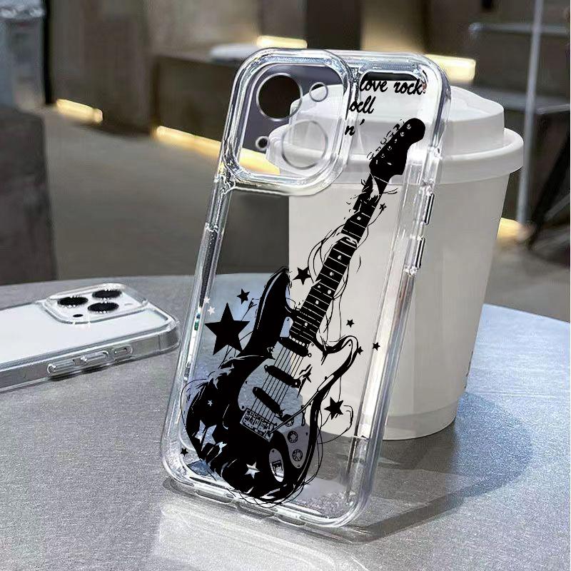 Cool Guitar Phone Case for iPhone 17 Air 16 15 14 13 12 11 Pro Max Plus Mini 8 7 Soft Transparent Cover Fundas Accessory