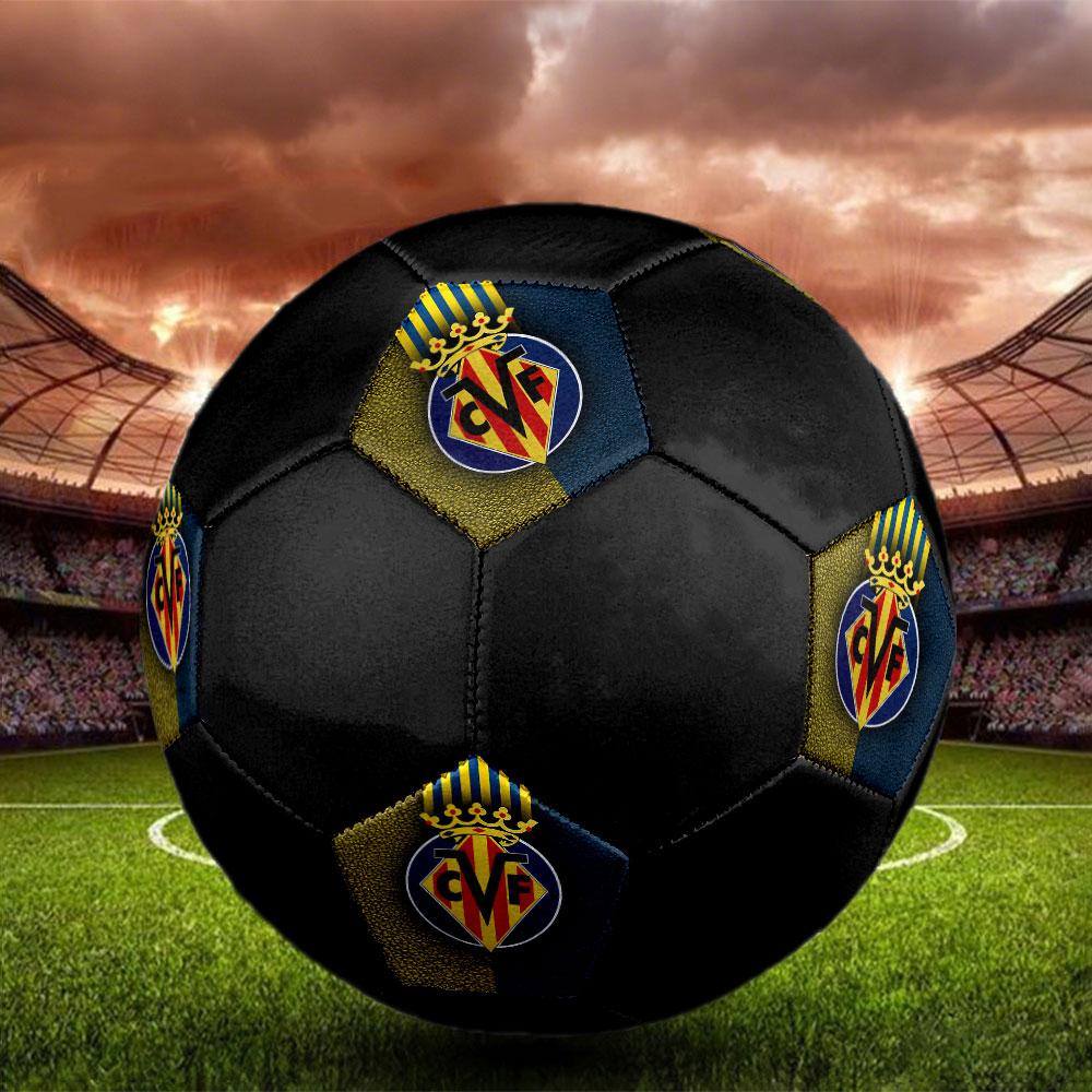 Villarreal CF Size 5 Soccer Ball, Machine-Stitched PVC, Durable & High Bounce, All Ages Fit, Fan Merchandise, Matches & Outdoor Use.